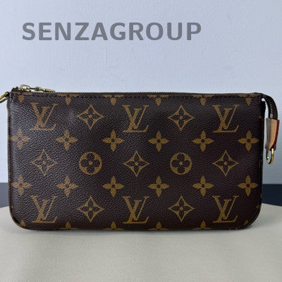 Louis Vuitton Monogram Canvas & Leather Shoulder Bag Brown Gold Hardware