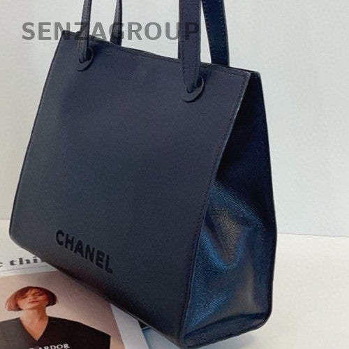 Chanel So Black Calfskin Shoulder Bag Black Used Women Classic