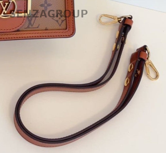 Louis Vuitton Dauphine Monogram Shoulder Bag Brown Gold Used Women Classic