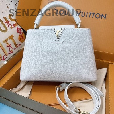 Louis Vuitton Capucines BB White Gold Handbag Shoulder Bag for Women