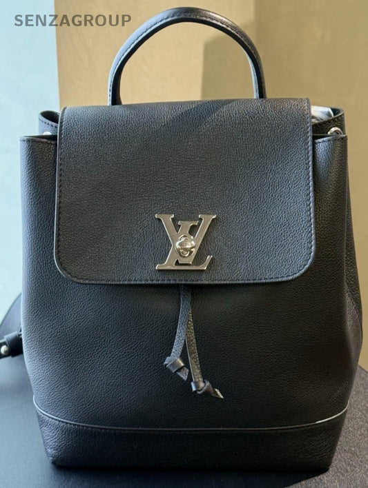 Louis Vuitton Lockme Backpack Black Silver Unisex Adults Classic