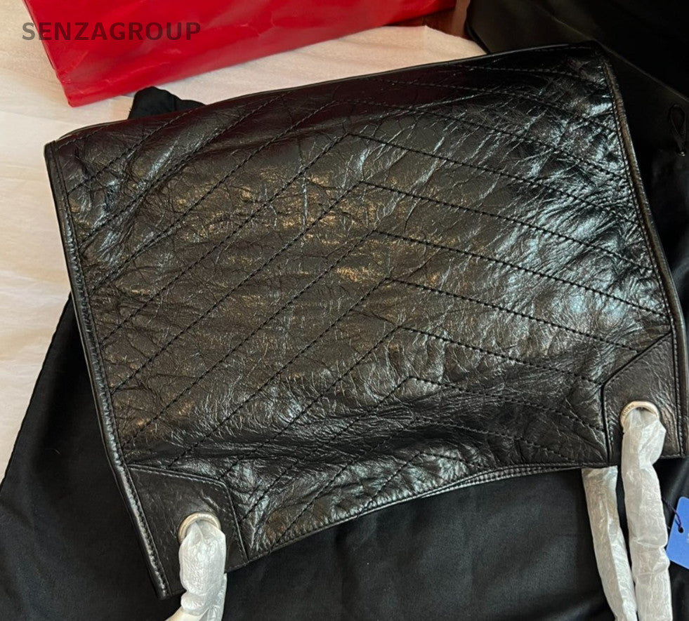 YSL Saint Laurent Niki Tote Black Logo Chain Shoulder bag Women Brand NEW