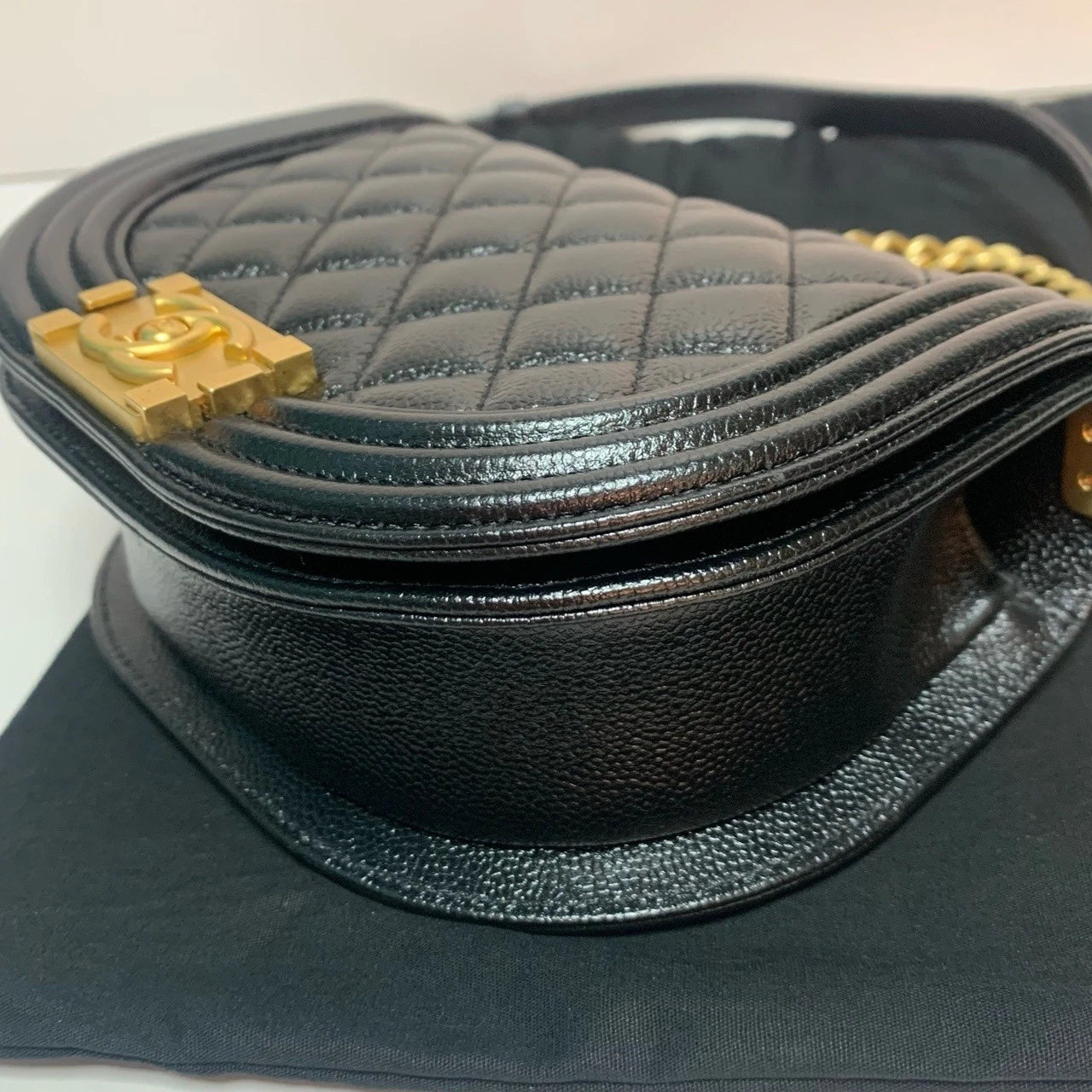 CHANEL Boy Caviar Leather Shoulder Bag For Women