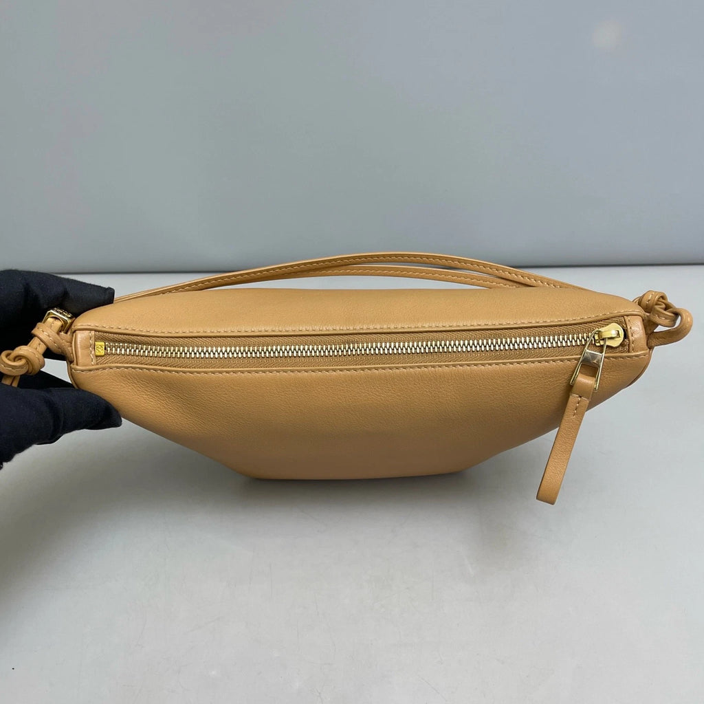 Authentic Loewe Hammock Hobo Calfskin Shoulder Crossbody Bag Brown