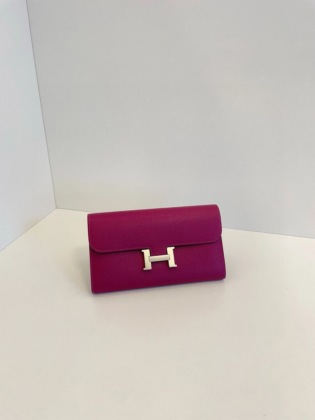 Hermes Constance Long Wallet Purple Silver For Women
