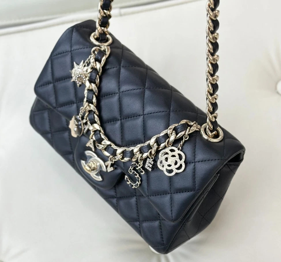 Chanel Classic Flap Chain Lambskin Mini Shoulder Bag Crossbody Women S