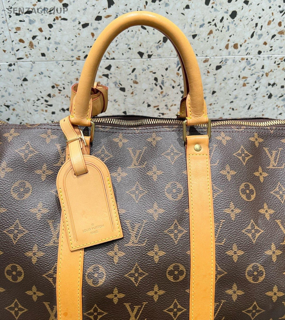Louis Vuitton Keepall Monogram Macassar Top Handle Bag Crossbody Unisex Adults