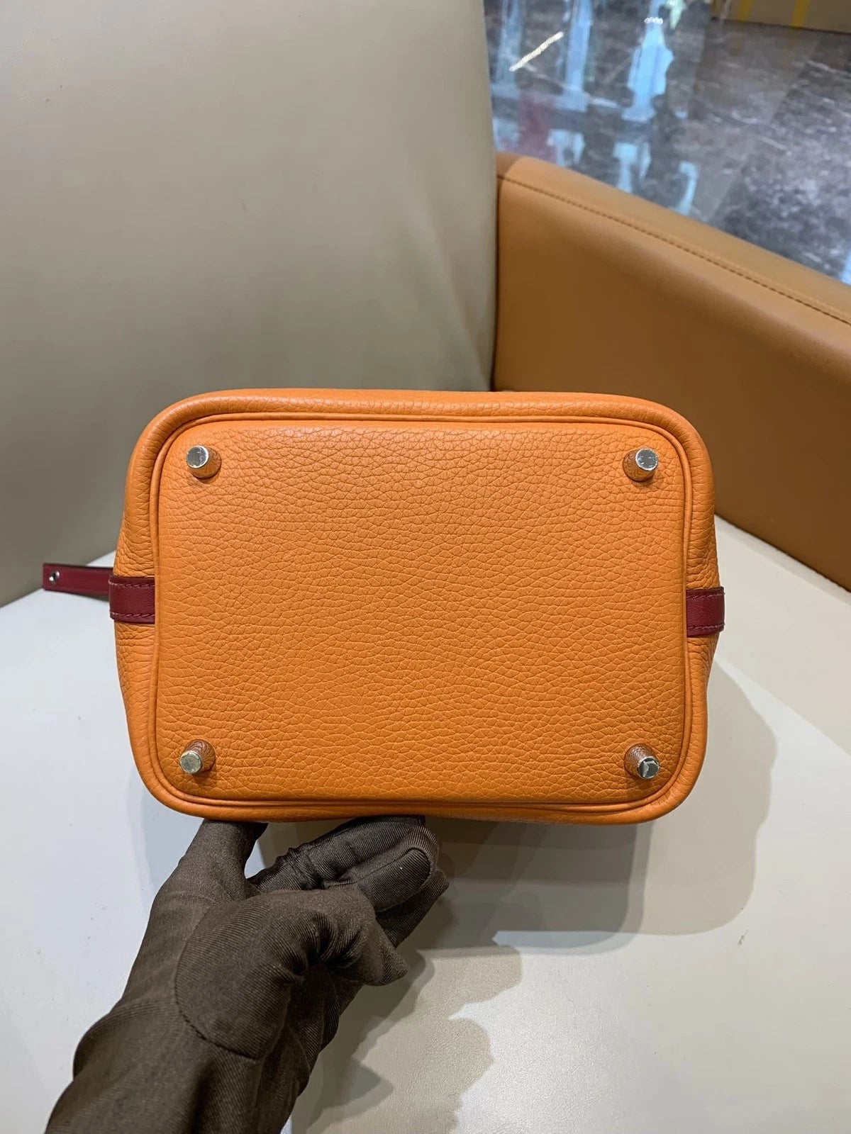 Hermes Picotin18 TC Leather Bicolor Bucket Bag For Women