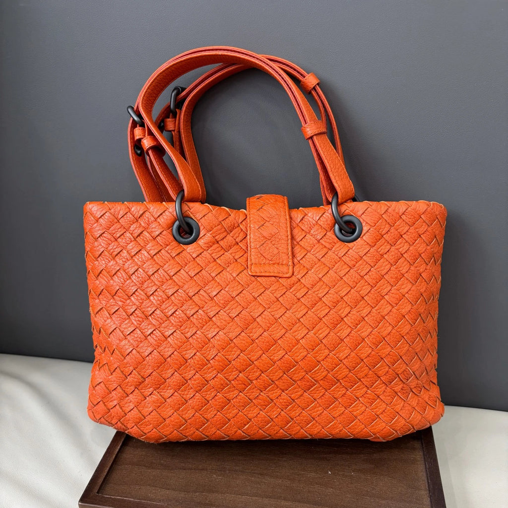 Bottega Veneta Roma Tote Mini Handbag Shoulder Bag Orange Women Classic