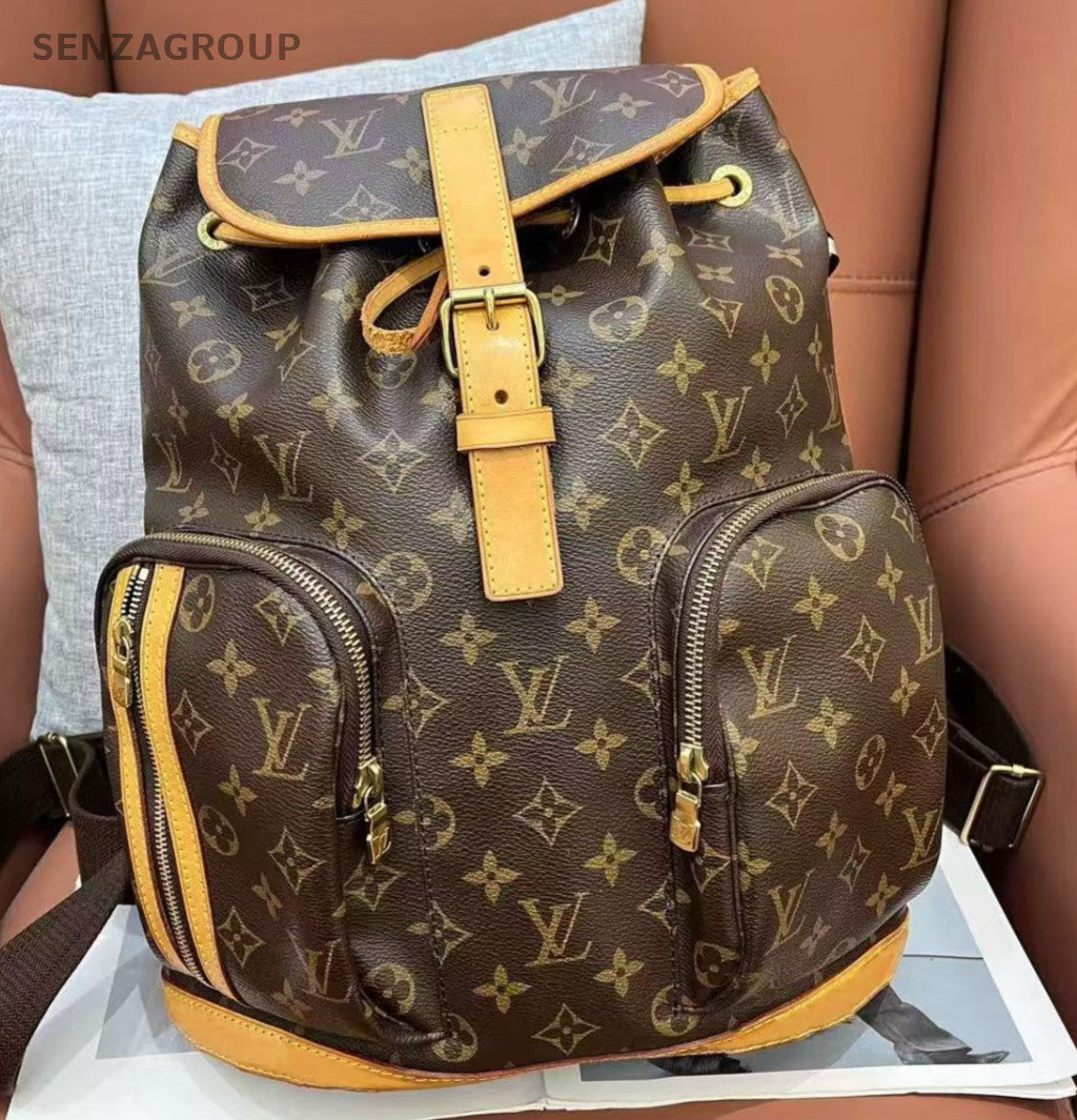 Louis Vuitton Bosphore Monogram Backpack Brown Gold Unisex Adults Classic