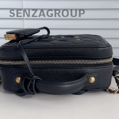 Chanel Small Camera Bag Quilted Chain Crossbody Black Gold Women Fashion