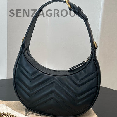 Gucci GG Marmont Black Gold Leather Shoulder Crossbody Bag