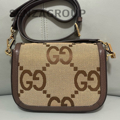 Gucci Horsebit 1955 Mini Shoulder Crossbody Bag Brown Gold Women Classic