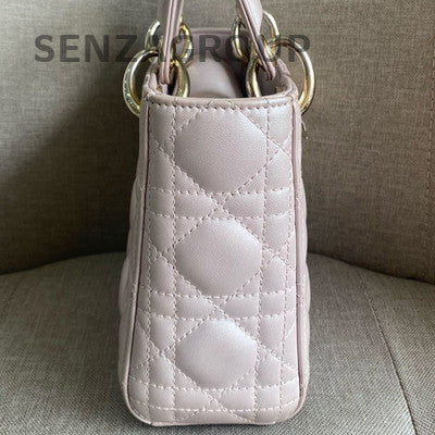 Dior Lady Dior Pink Gold Hardware Tote Chain Crossbody Bag