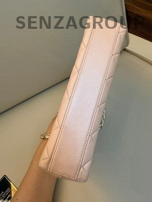 Chanel Vintage Mini Tote Pink Gold Quilted Chain Shoulder Bag Classic