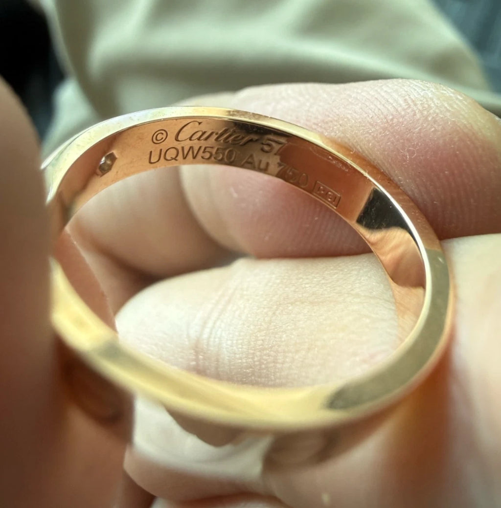 Cartier Small Love 1P Diamod Band Ring with 18K Pink Rose Gold EU57/US8