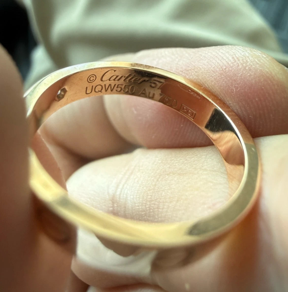 Cartier Small Love 1P Diamod Band Ring with 18K Pink Rose Gold EU57/US8