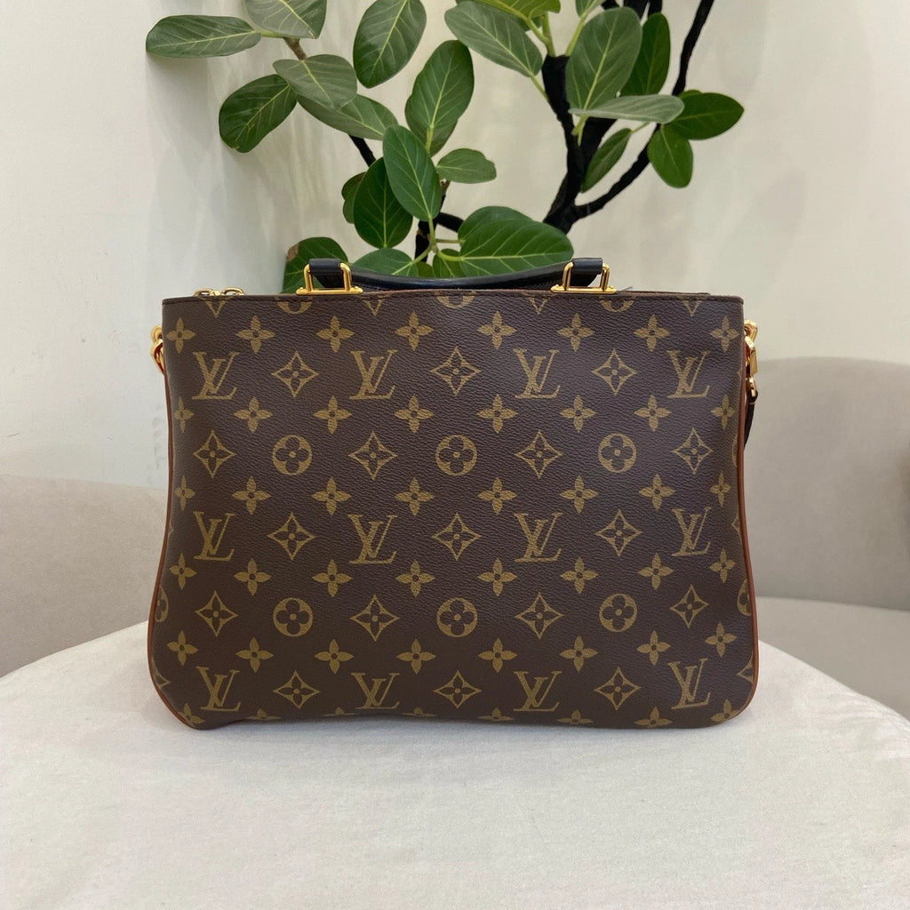 Louis Vuitton Millefeuille Monogram Top Handle Crossbody Brown Gold Women