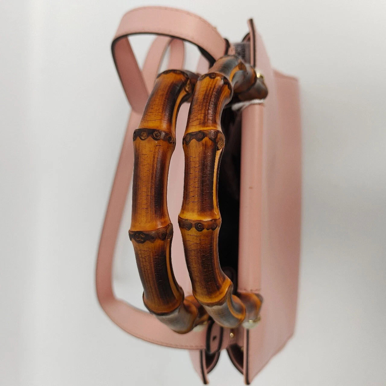 SJ0001 Gucci Nymphaea Pink Smooth Calfskin Bamboo Top Handle Bag XP02052