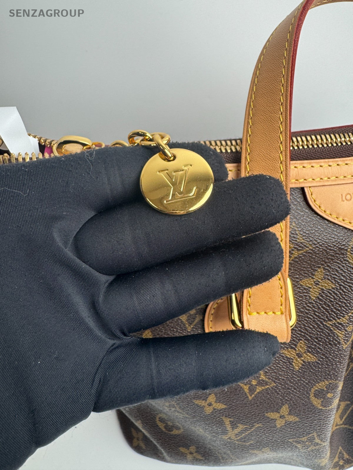 Louis Vuitton Palermo Monogram 2way Shoulder Handbag Brown Women Vintage