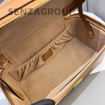 MCM Box Handbag Brown Gold Hardware Women's Classic Crossbody Bag