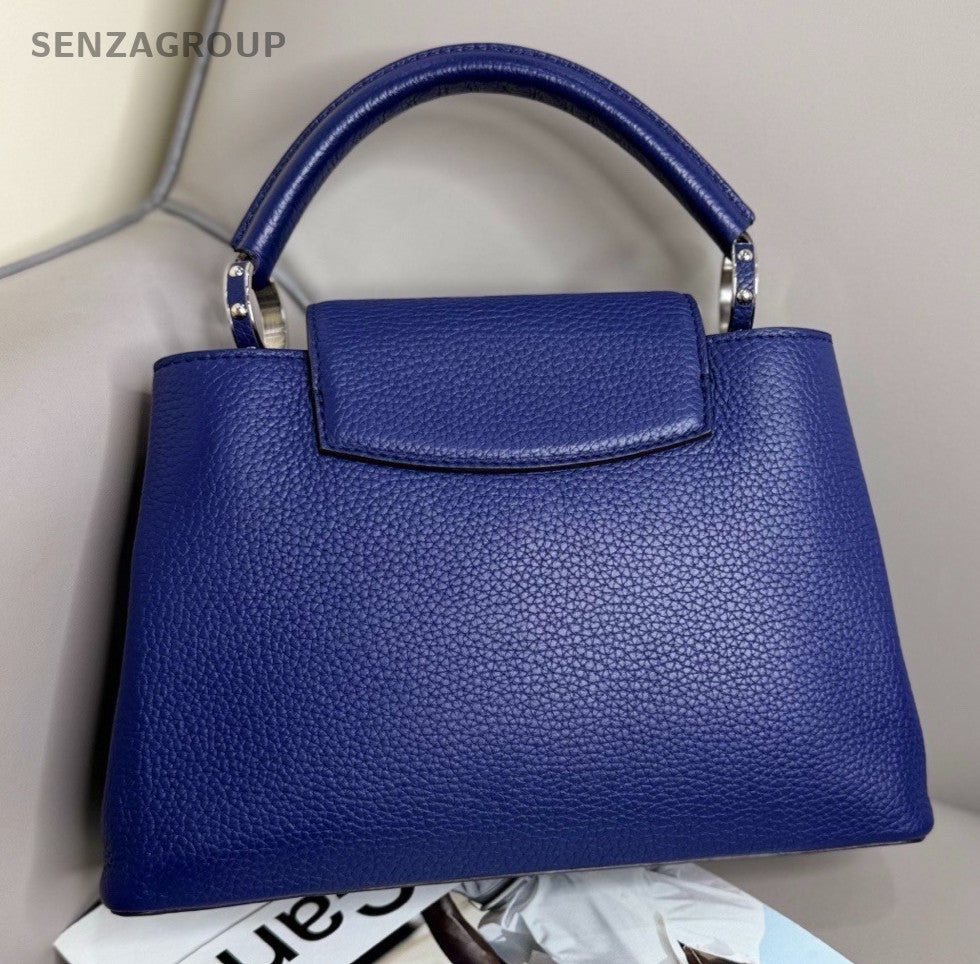 Louis Vuitton Capuciness BB Top Handle Bag Blue Silver Women Classic