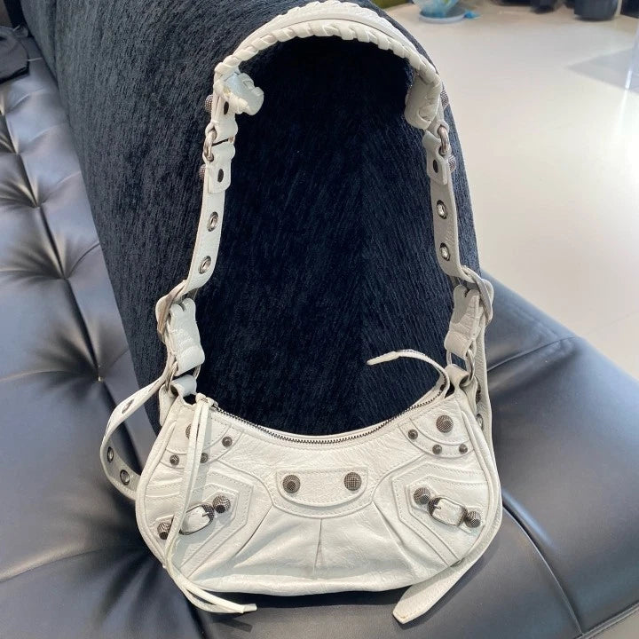 Balenciaga Le Cagole Mini Shoulder Bag White Silver Used Women Classic D
