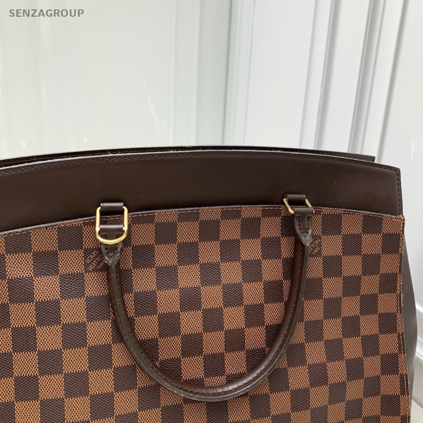 Louis Vuitton Damier Ebene Top Handle 2way Shoulder Handbag Brown