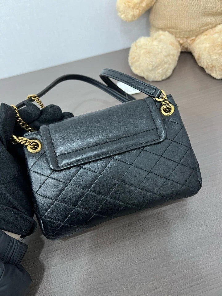 YSL Saint Laurent Black Gold Nolita Women's Crossbody Shoulder Bag