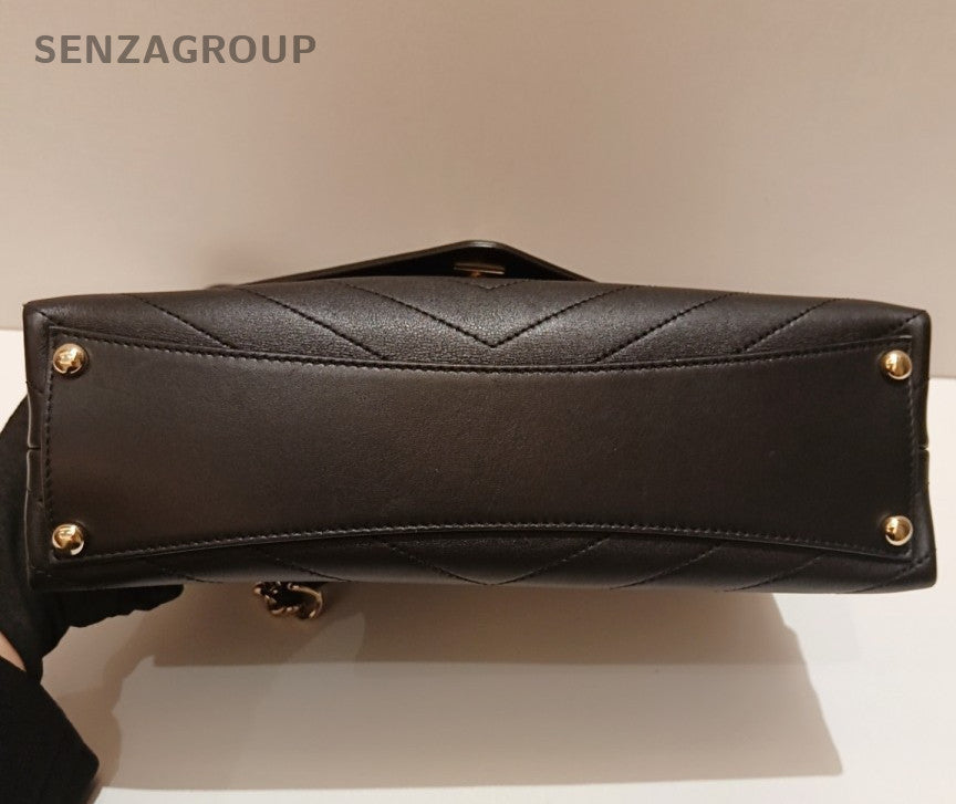 Chanel Envelope Chain Black Gold Shoulder Bag Used Women Classic Fashion
