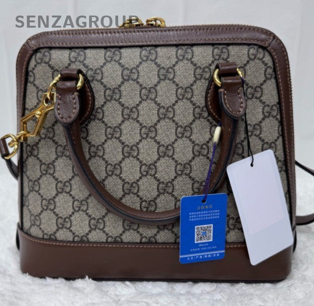 Gucci Horsebit 1955 2Way Top Handle Bag Crossbody Brown Gold Women Classic