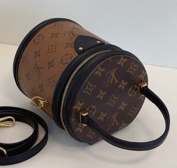 Louis Vuitton Cannes Monogram 2Way Top Handle Crossbody Brown Gold Women Classic