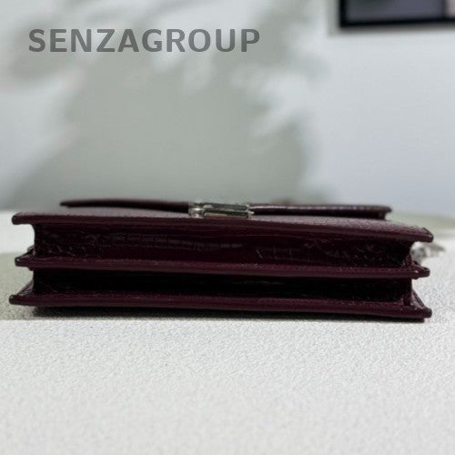 YSL Saint Lauren Paris Chain Shoulde Bag Woman dark Red