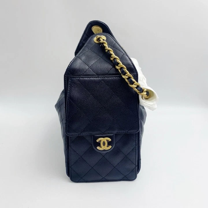 CHANEL 25BAG Black Calfskin Small Shoulder Bag For Women