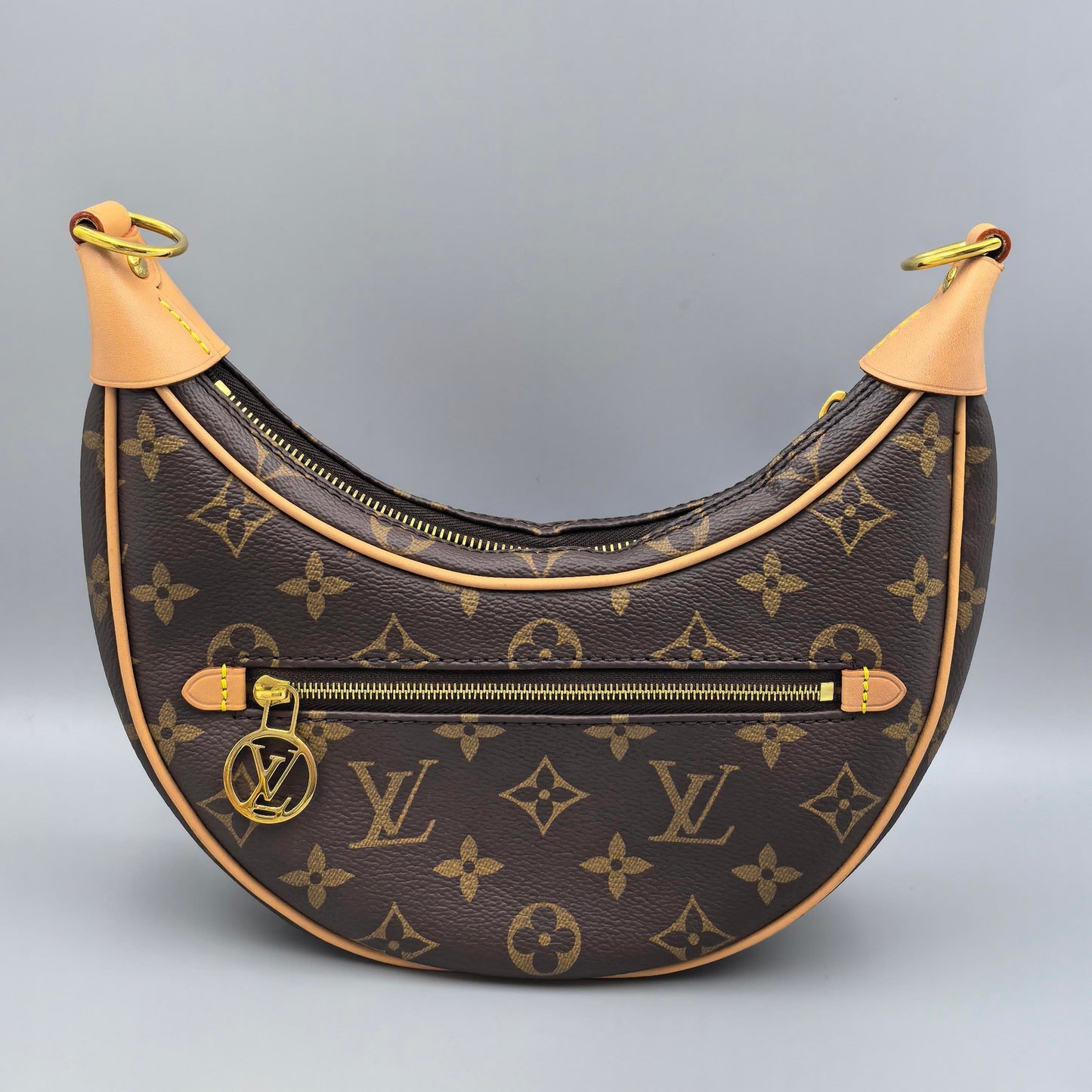 Louis Vuitton Loop Monogram Chain Shoulder Bag Brown Gold Hardware