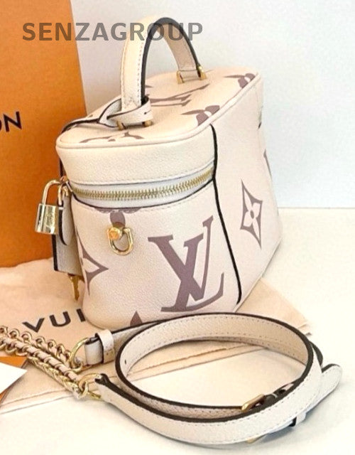 Louis Vuitton Vanity box All Leather Logo Top Handle Shoulder bag Cream white