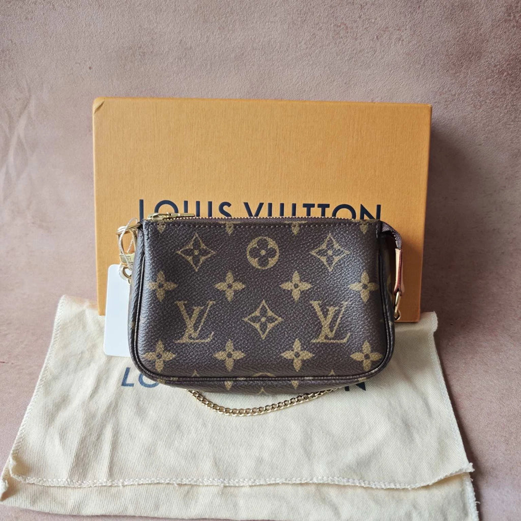 Louis Vuitton Canvas Monogram Mini Chain Clutch Shoulder Bag For Women