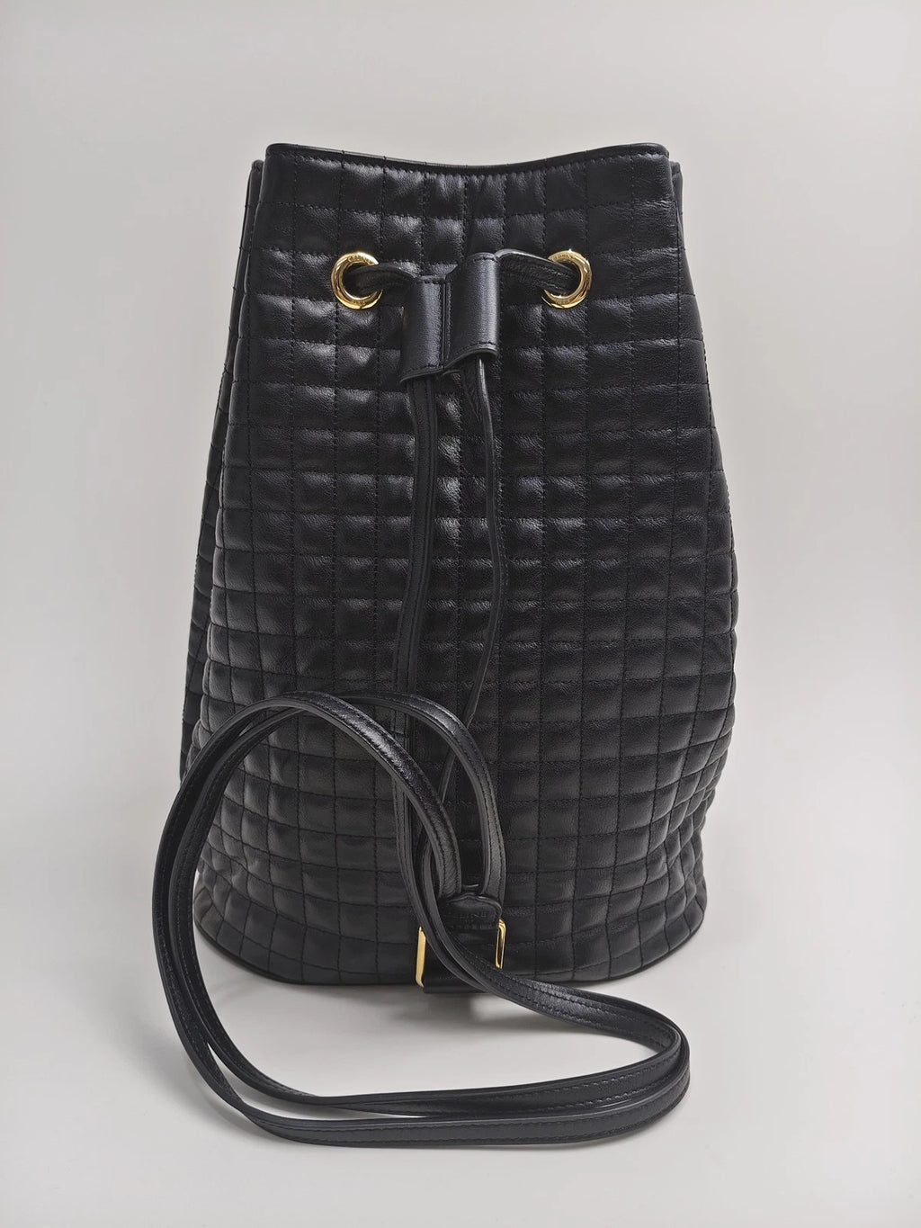 Authentic Celine Black Quilted Leather Backpack For Women