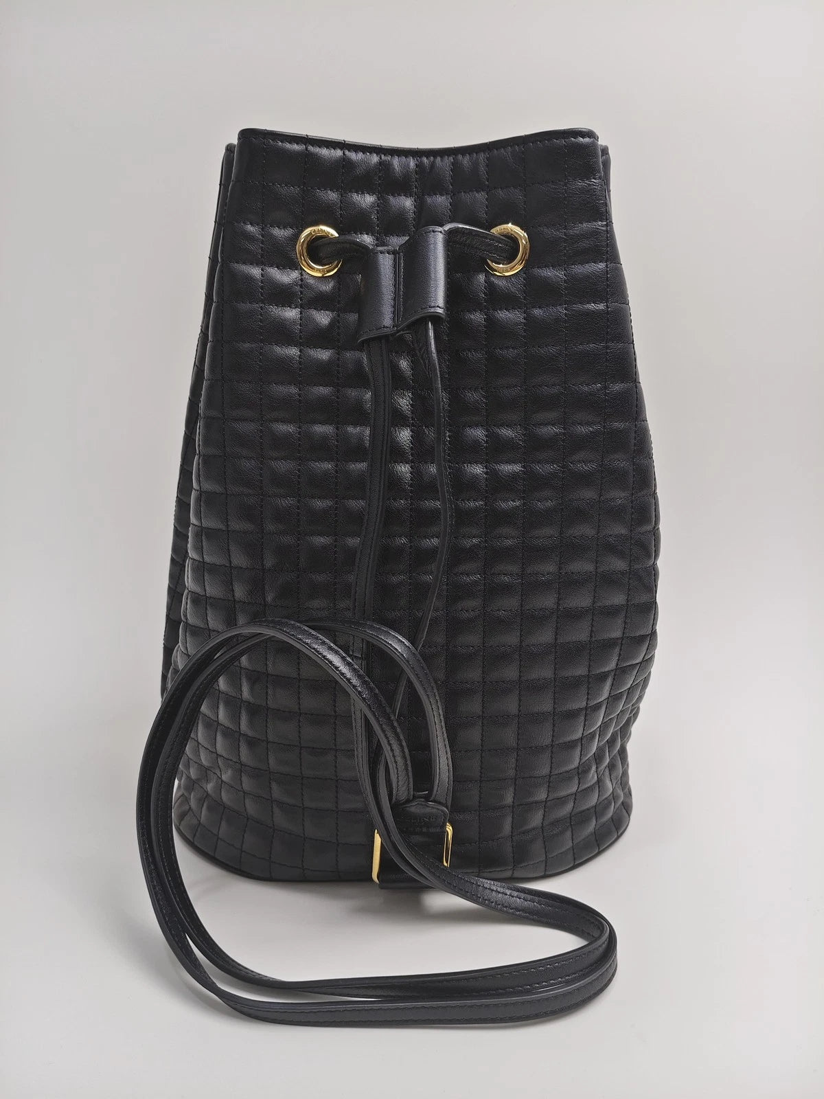 Authentic Celine Black Quilted Leather Backpack For Women
