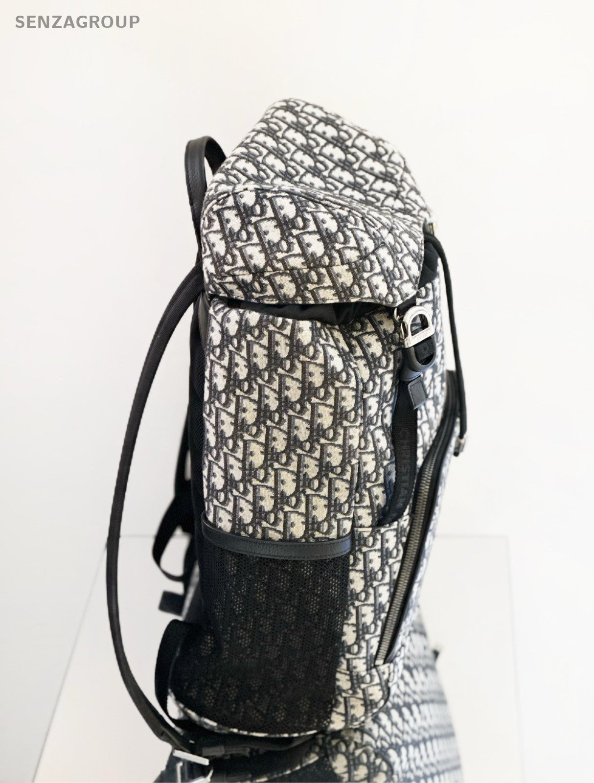 Christian Dior DIOR8 Oblique Shoulder Backpack Black Women