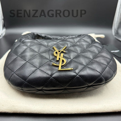 Saint Laurent YSL Classic Black Gold Quilted Handbag for Women