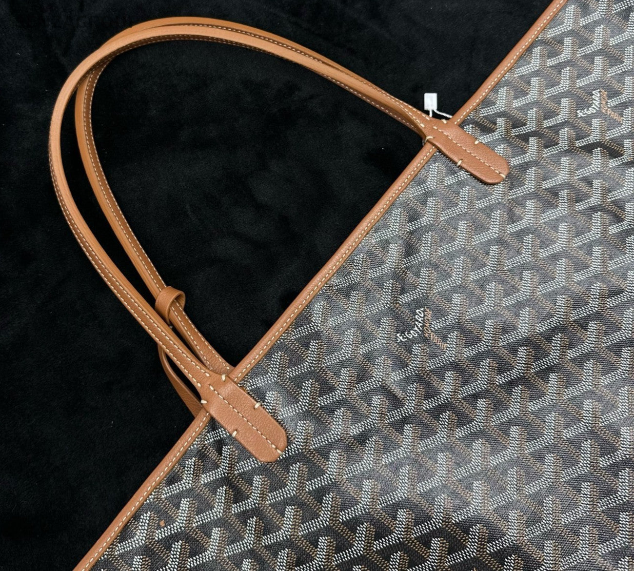 Goyard GM Canvas Monogram Tote Shoulder Bag With Pouch Women Black.