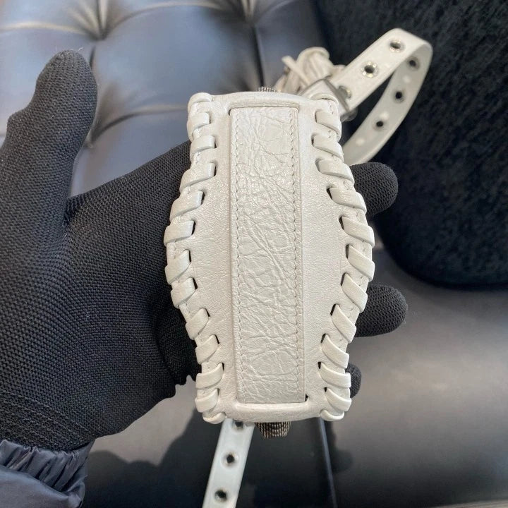 Balenciaga Le Cagole Mini Shoulder Bag White Silver Used Women Classic D