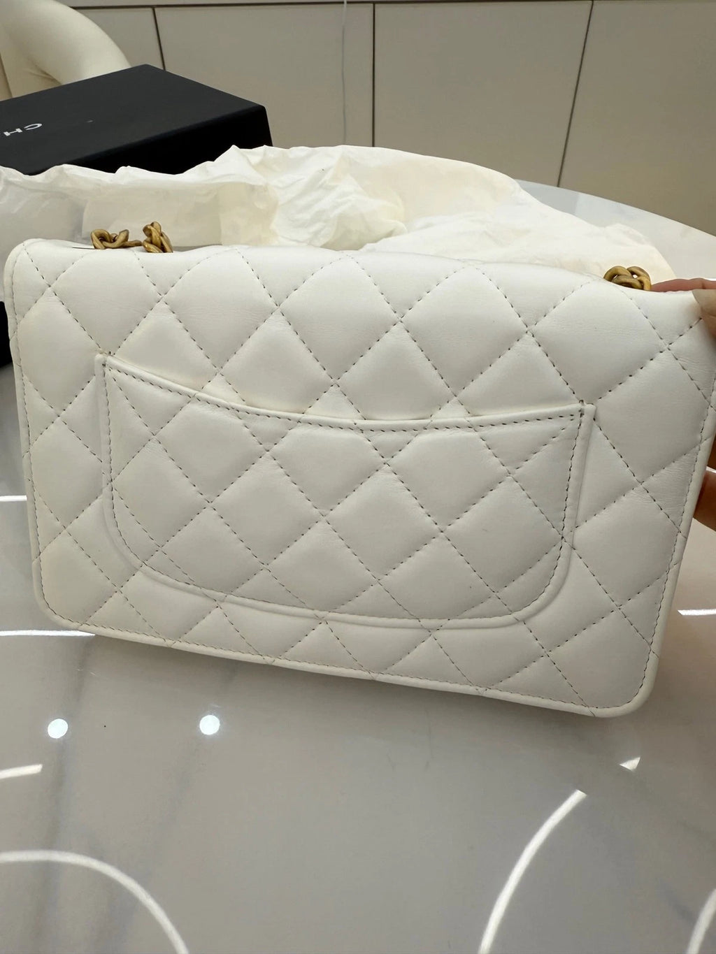 CHANEL White Gold WOC Crossbody Bag For Women