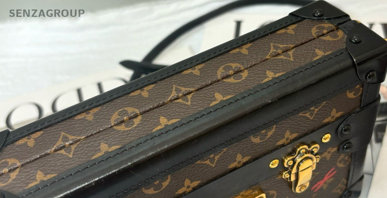 Louis Vuitton Petit Mal Trunk Monogram Shoulder Bag Crossbody Brown Gold Women
