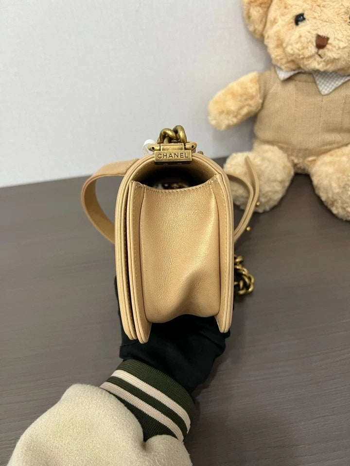CHANEL Small LeBoy Leather Shoulder Crossbody Bag For Women