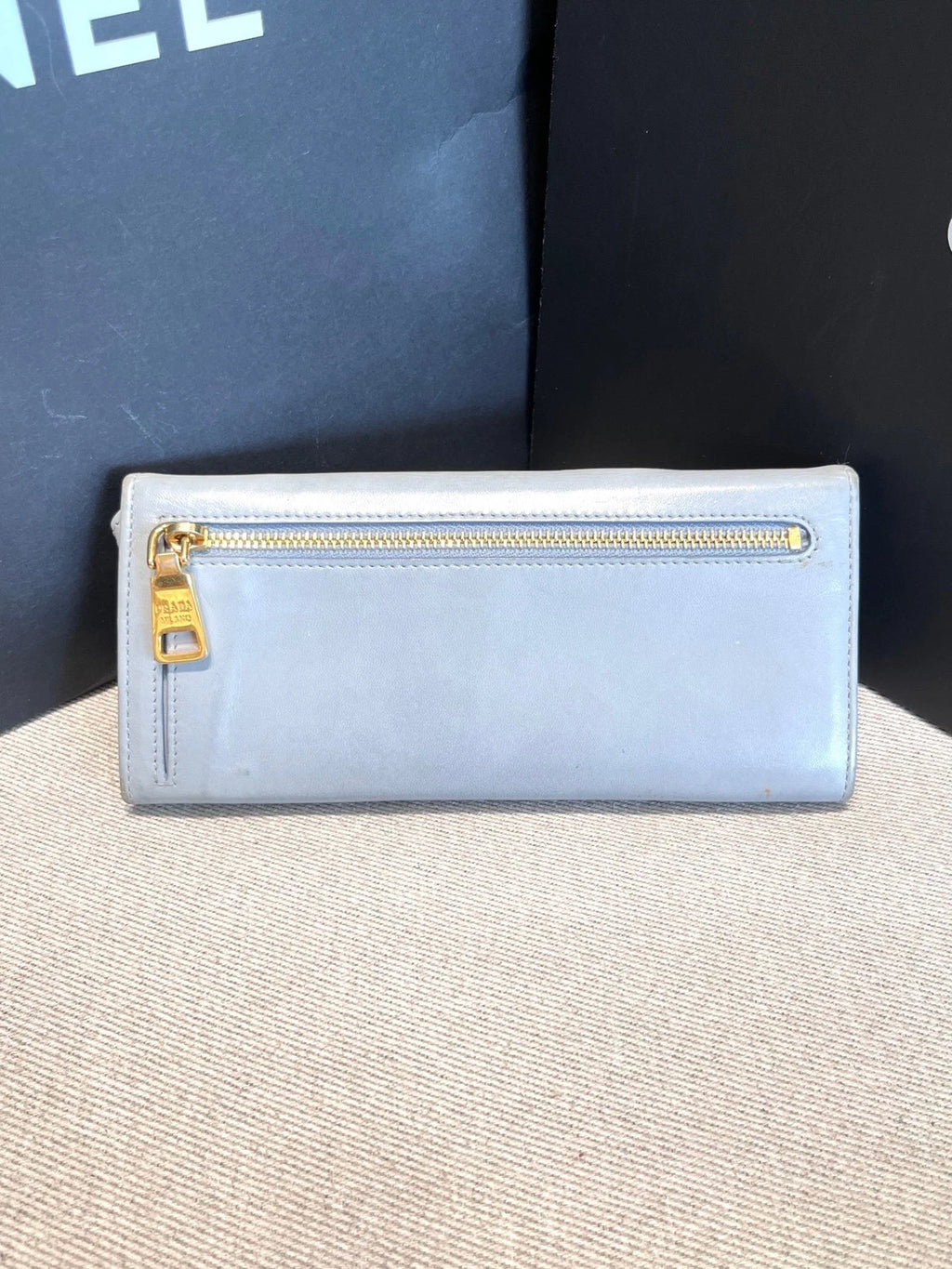 Prada Leather Wine Glass Pattern Wallet For Women