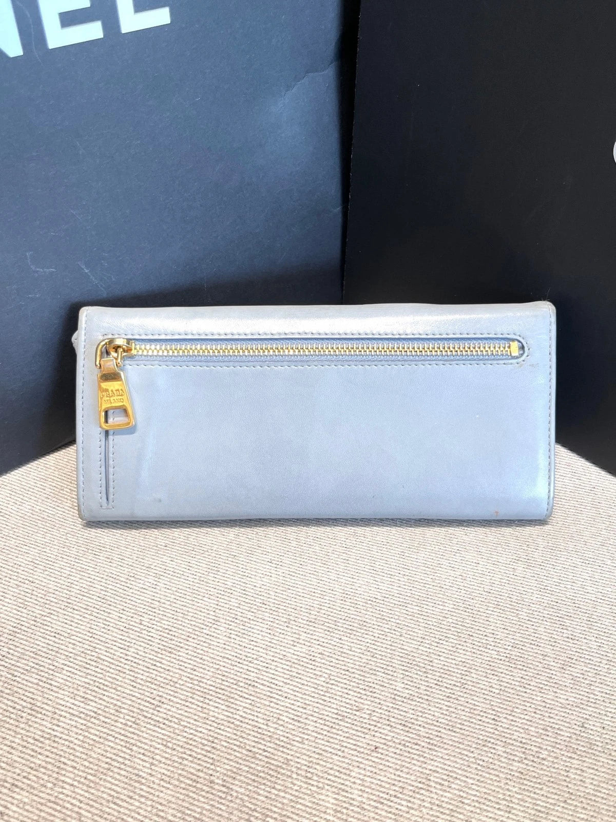 Prada Leather Wine Glass Pattern Wallet For Women