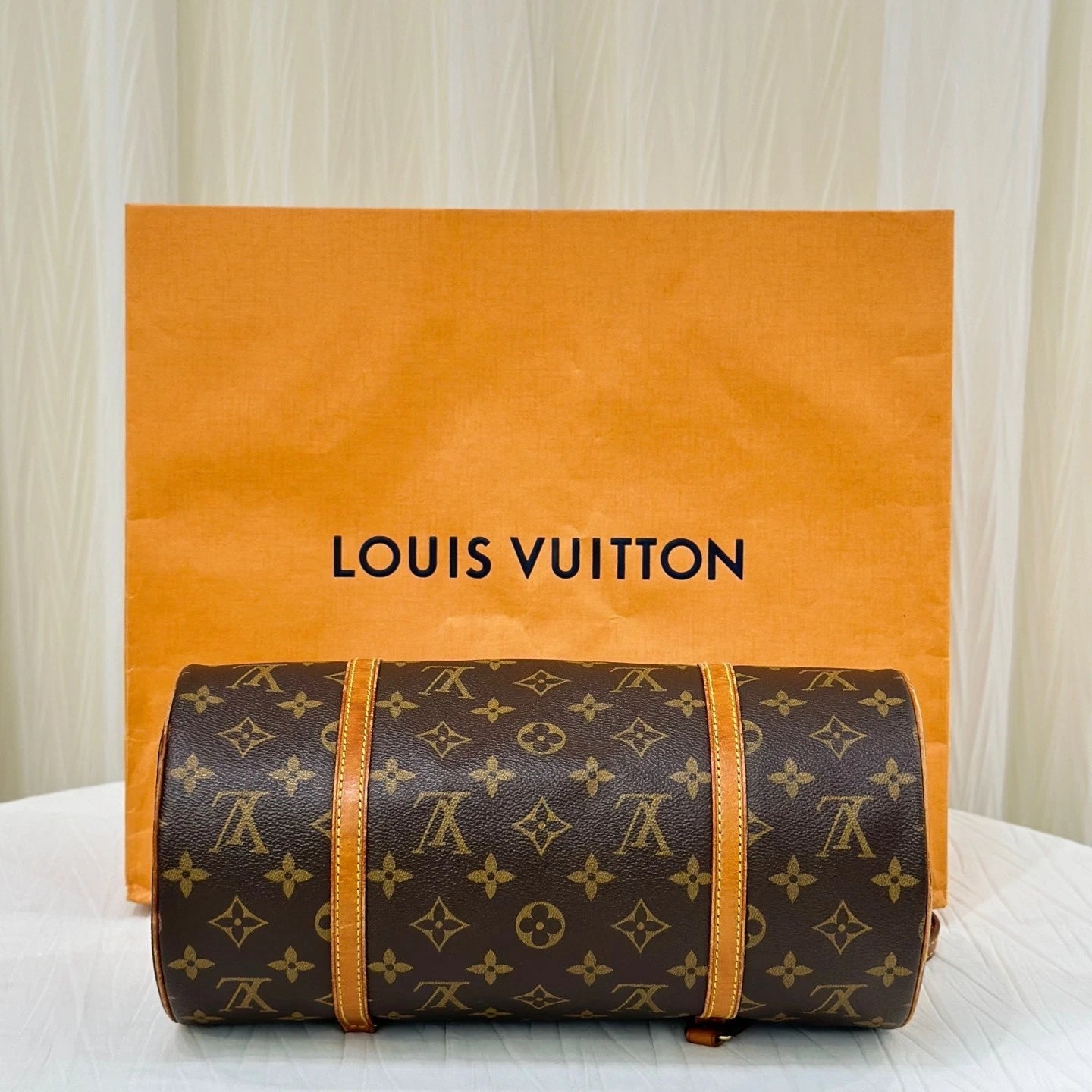 Louis Vuitton Vintage Canvas Papillon Shoulder Bag For Women