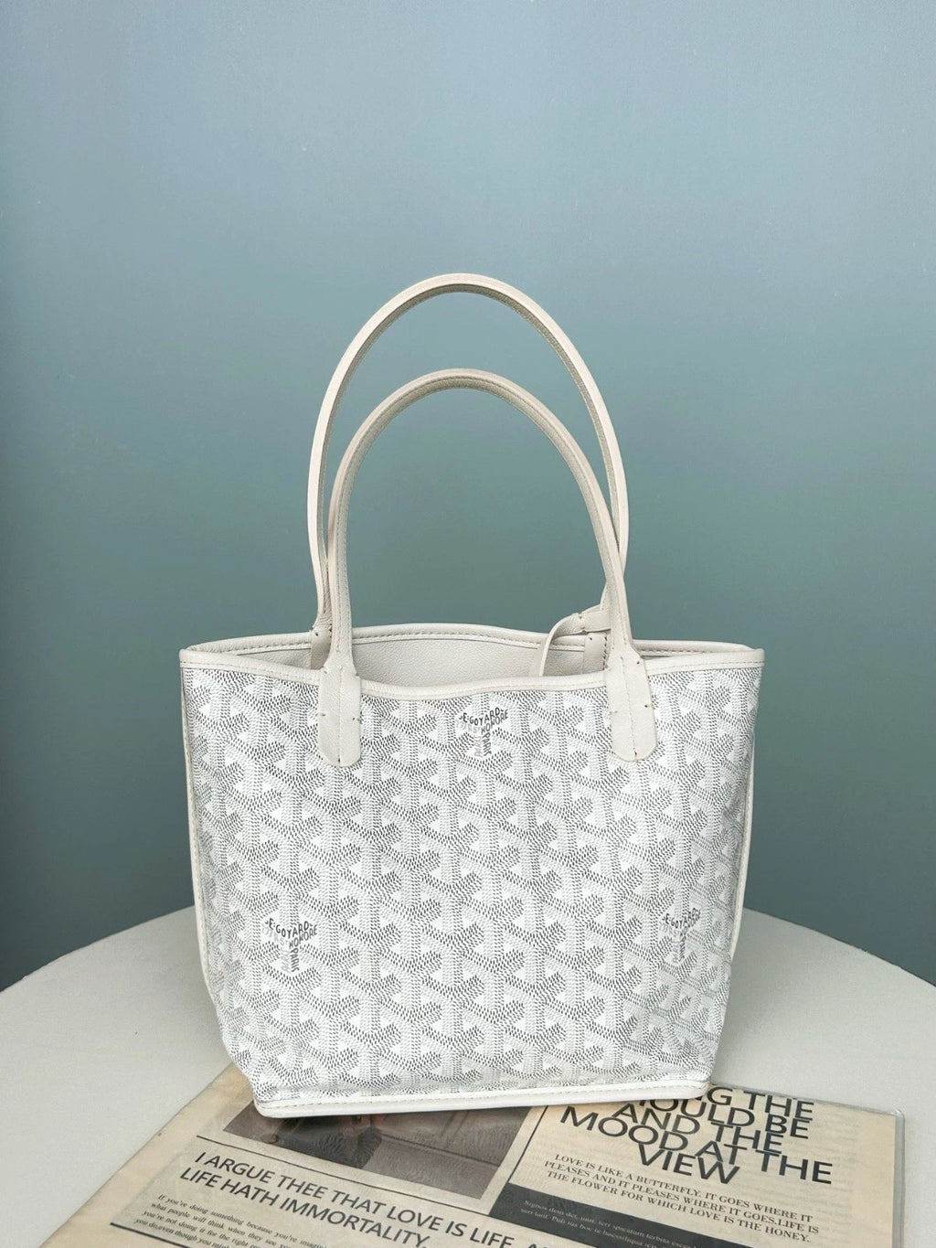 Goyard Monogram Tote Mini Shoulder Bag White Women Fashion